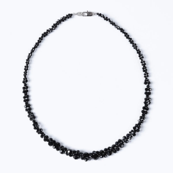 Crystal Beaded Transparent Necklace - black