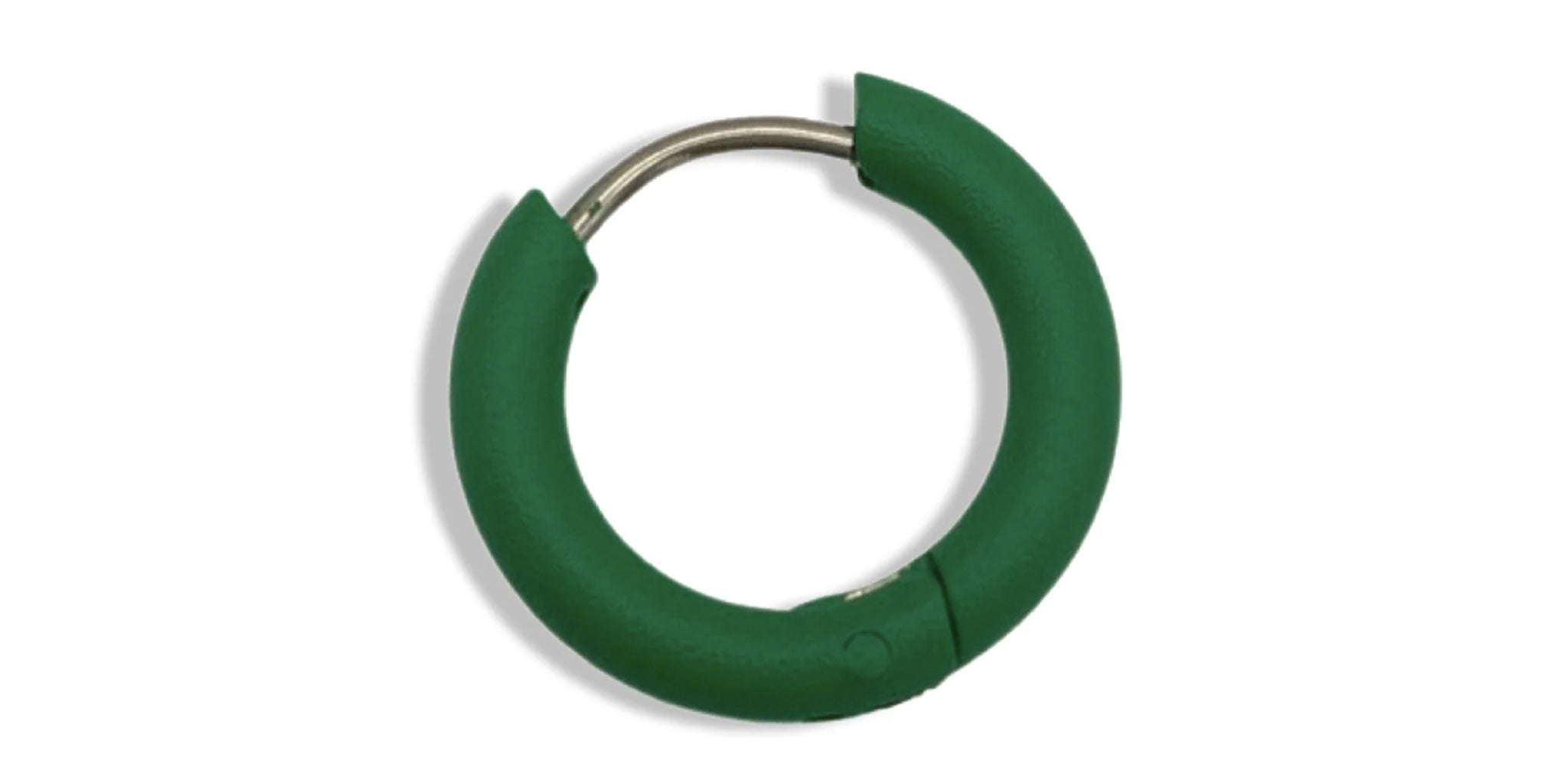 Color Enamel Hoop Earring - green