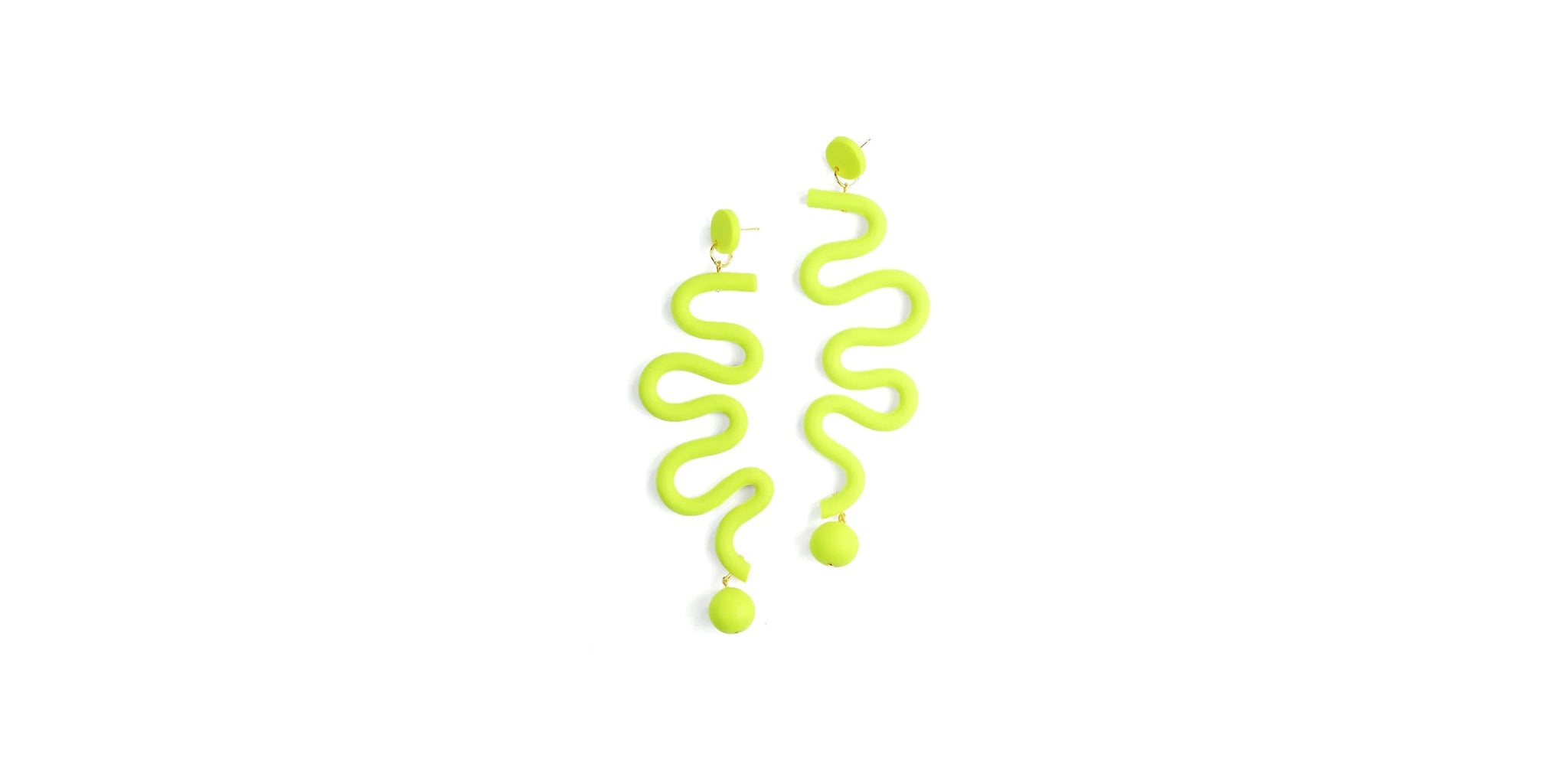 Tube Squiggles Earrings - Neon