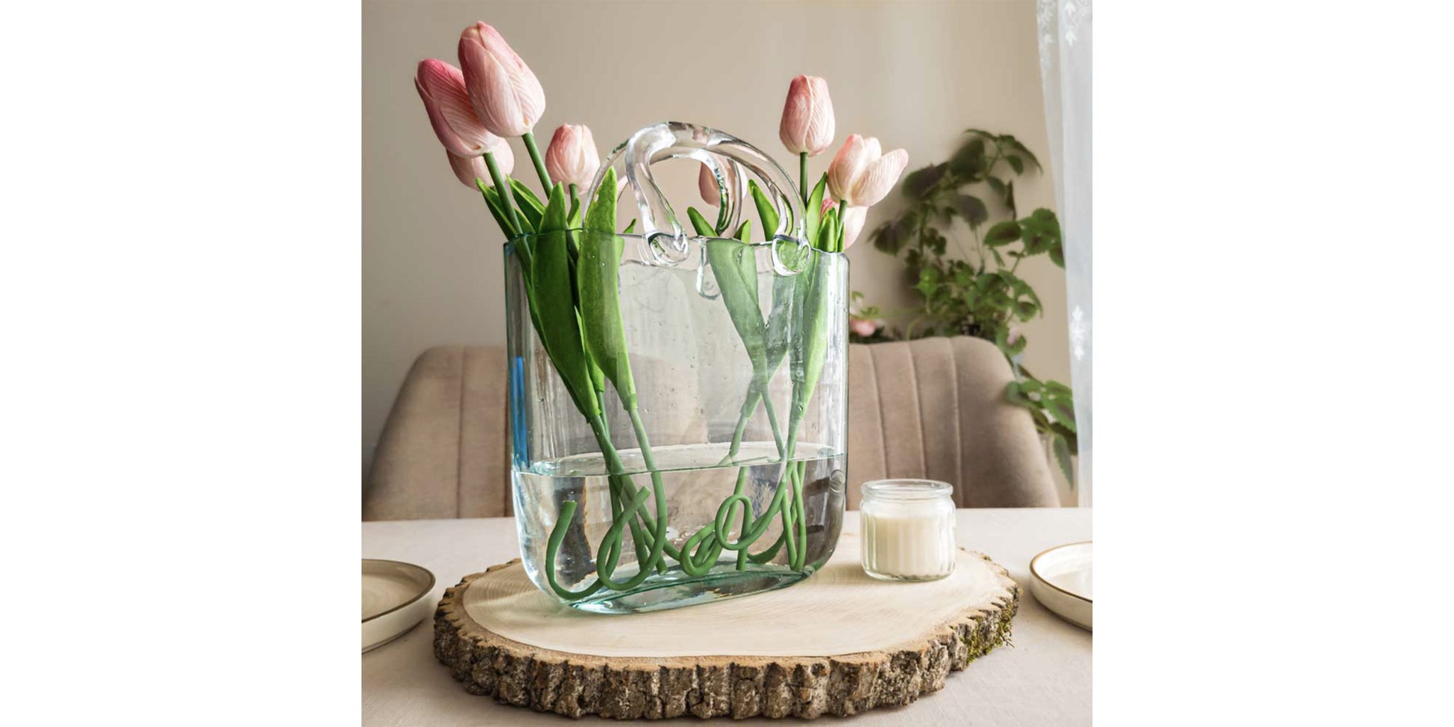 Glass Bag Vase