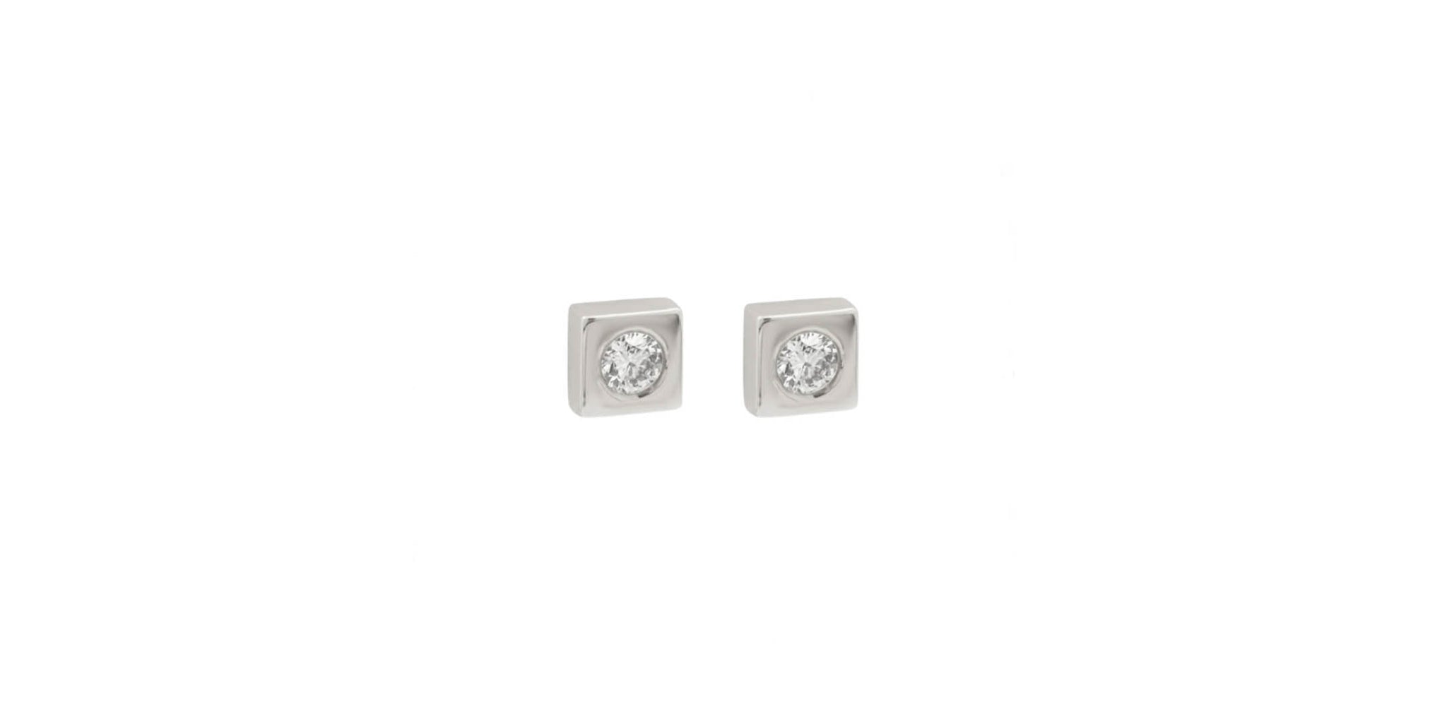 Rain White Gold Studs
