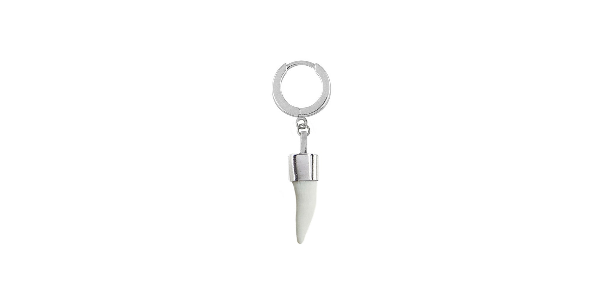 Ooak Barracuda Fang Earring - silver