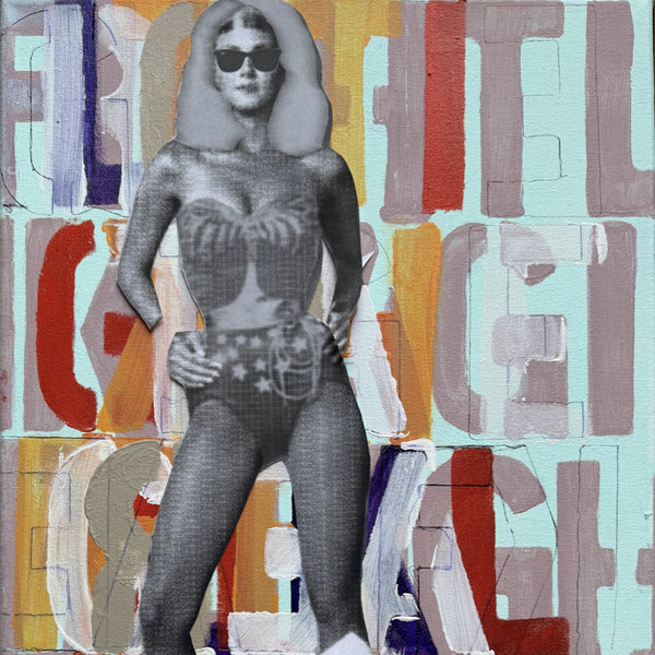 WW FIGHT LIKE A GIRL BLUE  LIGHT SCULPTURE