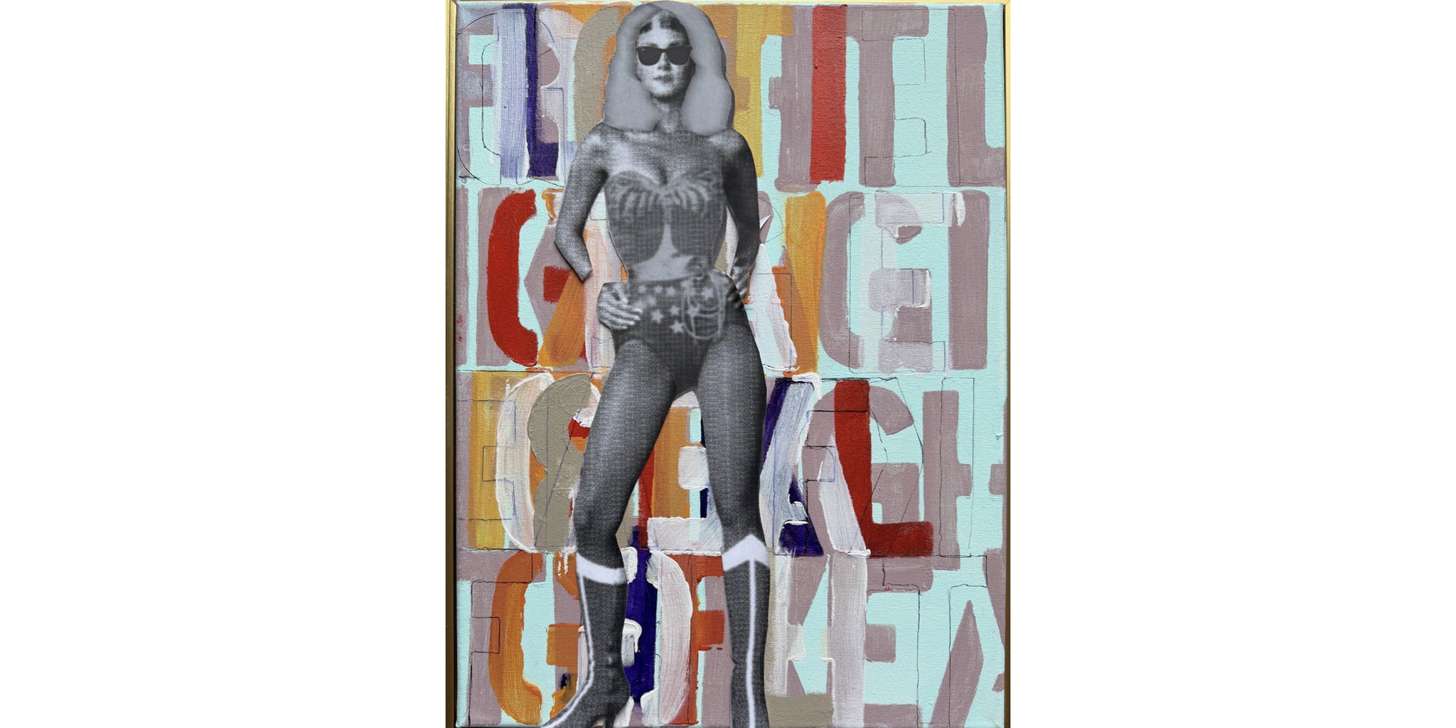 WW FIGHT LIKE A GIRL BLUE  LIGHT SCULPTURE