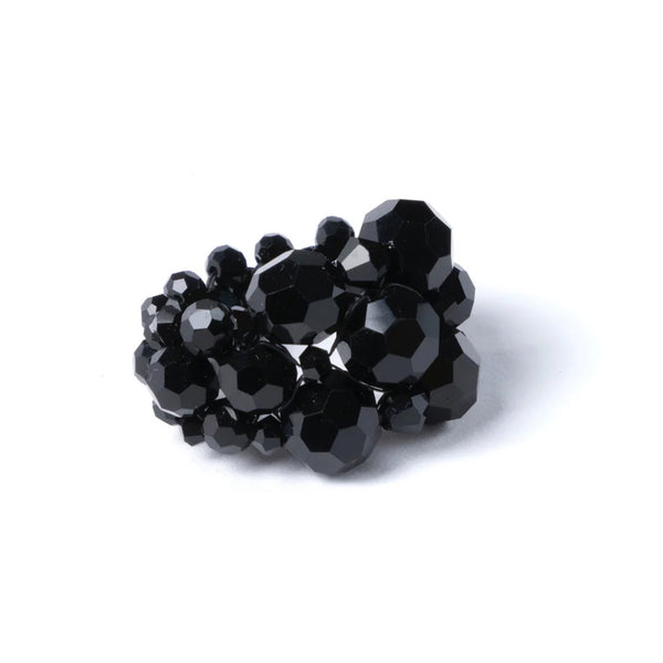 Crystal Beaded Transparent Ring - black