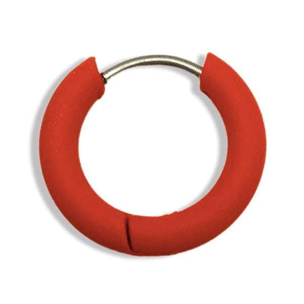 Color Enamel Hoop Earring - red