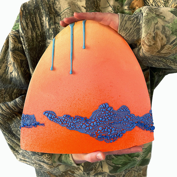 Large Vase - Salmon/Mandarin/Blue