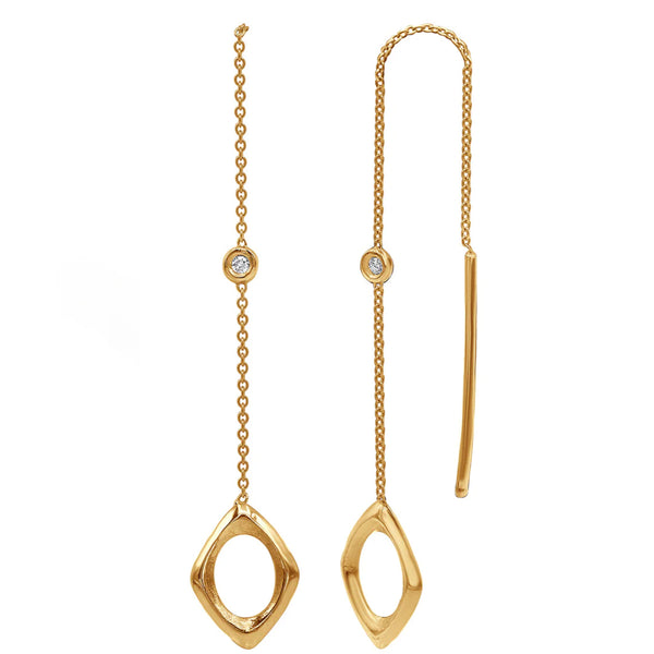 14K Gold Diamond Sparkle Threaders