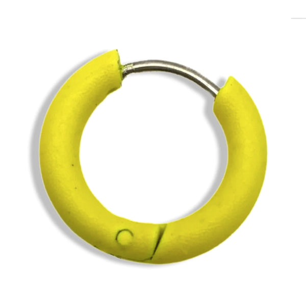 Color Enamel Hoop Earring - yellow
