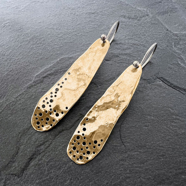Moon Dust Drop Earrings - gold