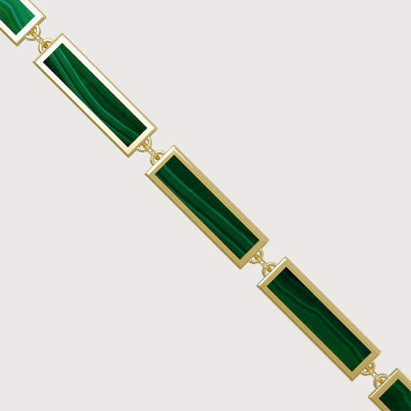Earthcape Bracelet - Malachite/gold vermeil