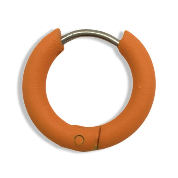 Color Enamel Hoop Earring - orange