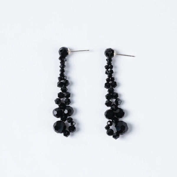 Crystal Beaded Transparent Earrings - black