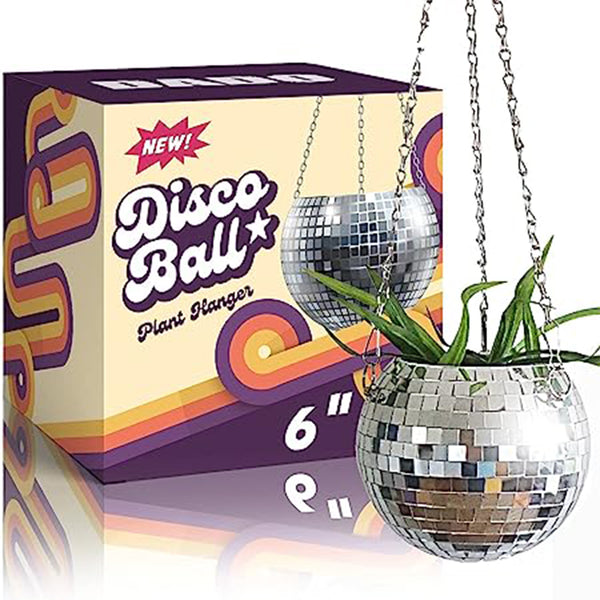 6" Disco Planter - silver
