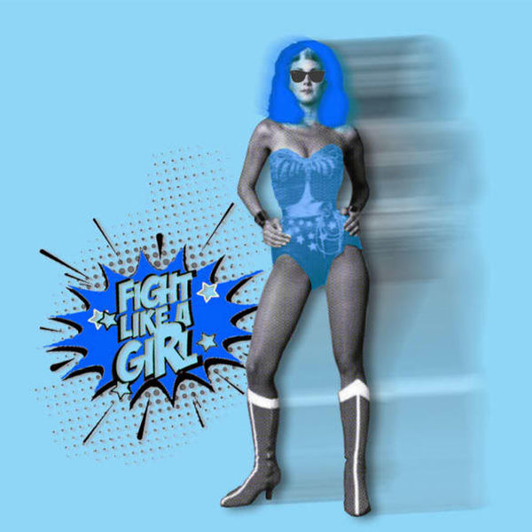 WONDER WOMAN FIGHT LIKE A GIRL Blue