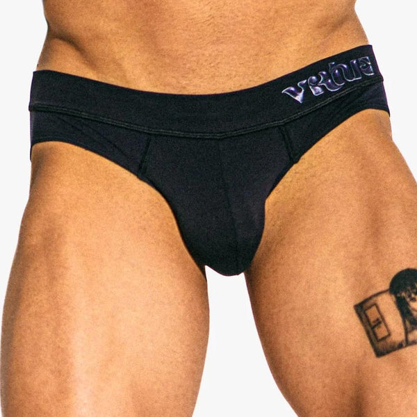 Sheer Strap Brief Pouch - Black
