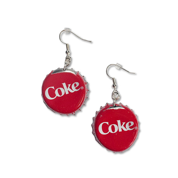 Bottle Cap Earrings - Coke