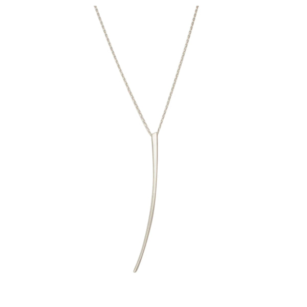 curved stake pendant - sterling silver