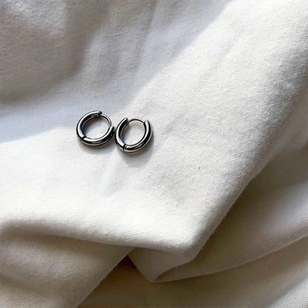 Cuban Huggies - Polished Silver