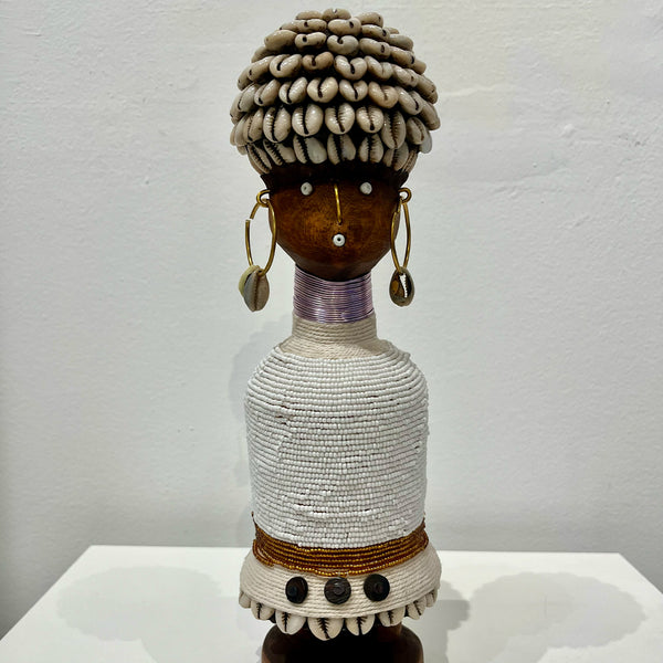 White Beaded Namji Doll 2 - Medium