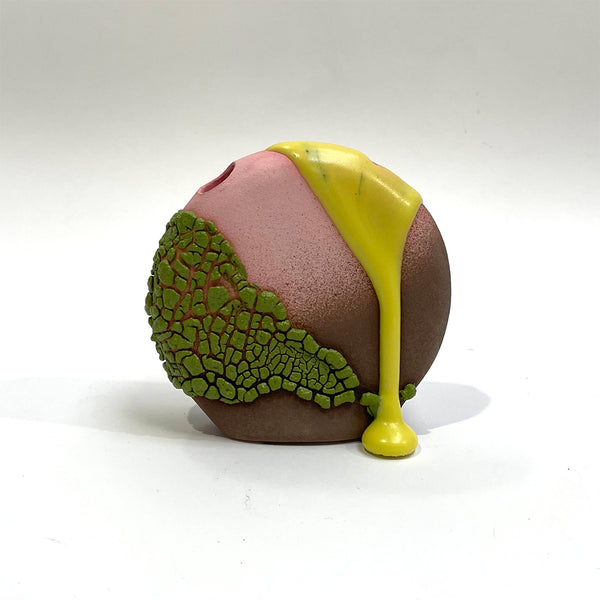Bud Vase - Pink/Brown/Lime