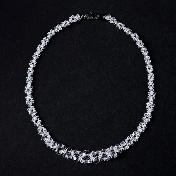 Crystal Beaded Transparent Necklace - clear