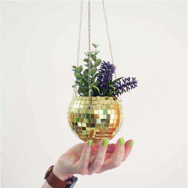 4" Disco Planter - gold
