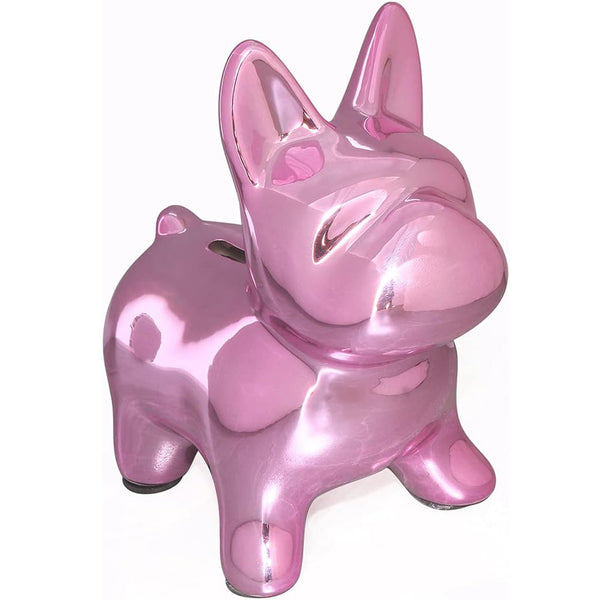 Ceramic Bulldog Piggy Bank - pink