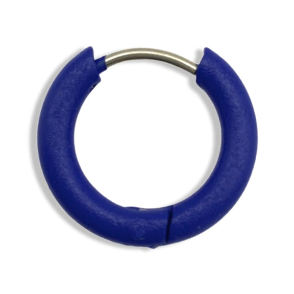 Color Enamel Hoop Earring - blue