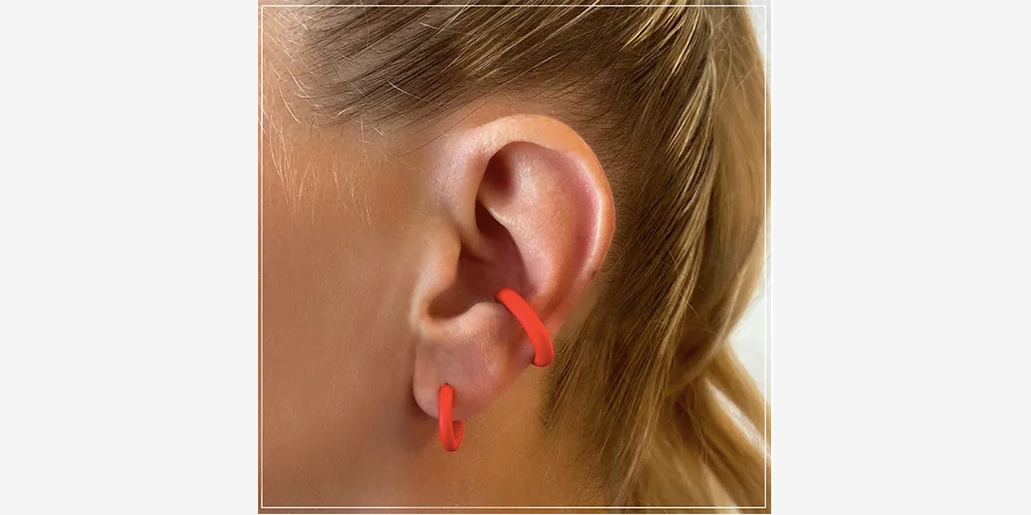 Color Enamel Hoop Earring - red