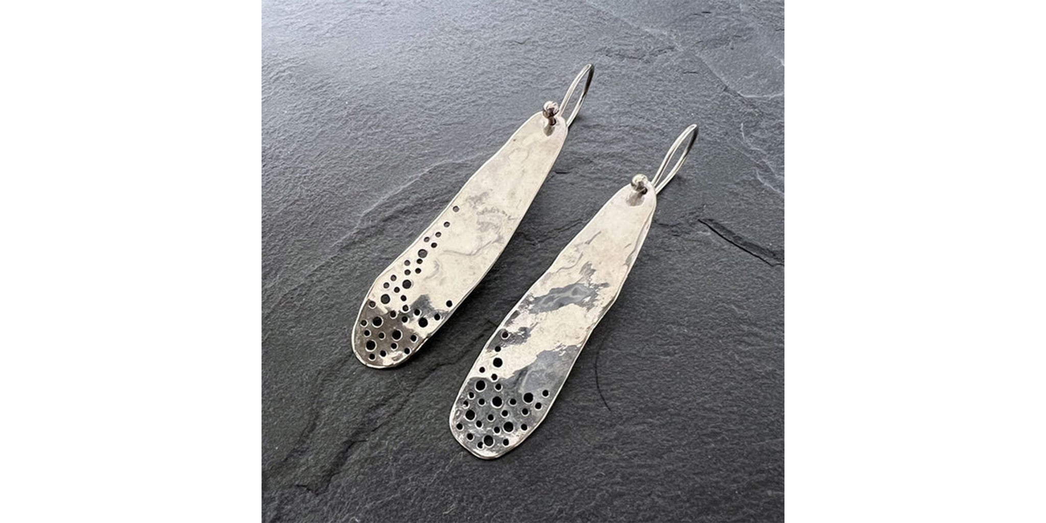 Moon Dust Drop Earrings - silver