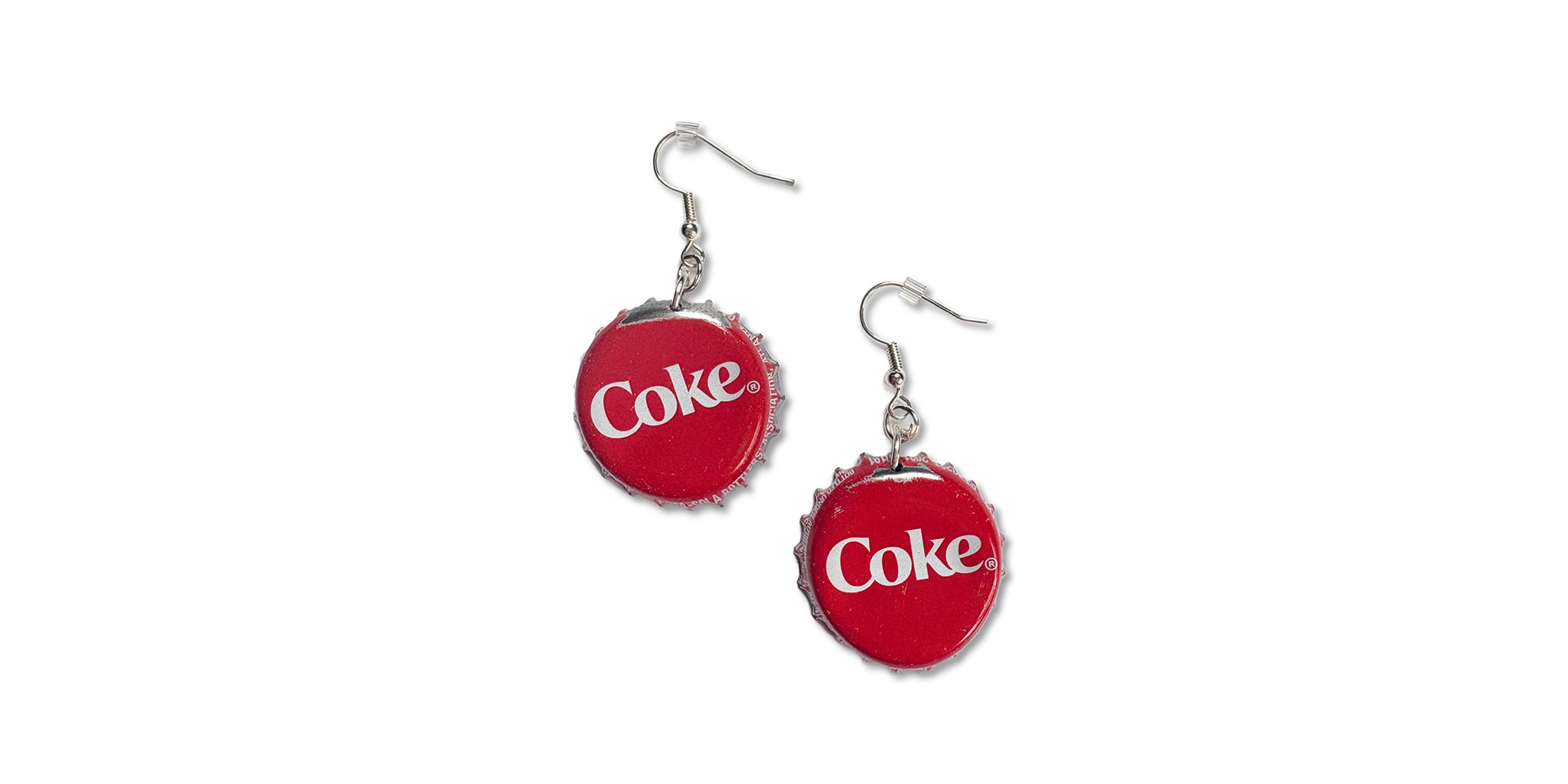 Bottle Cap Earrings - Coke