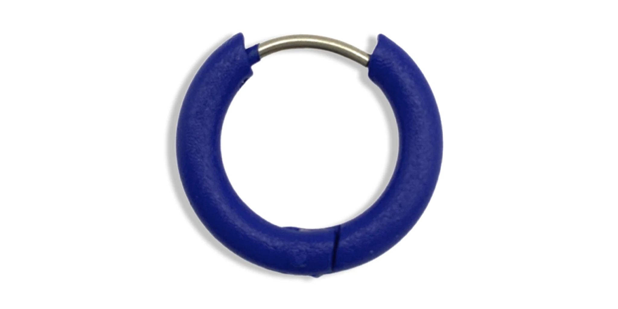 Color Enamel Hoop Earring - blue