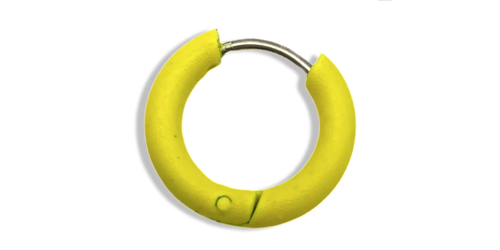 Color Enamel Hoop Earring - yellow