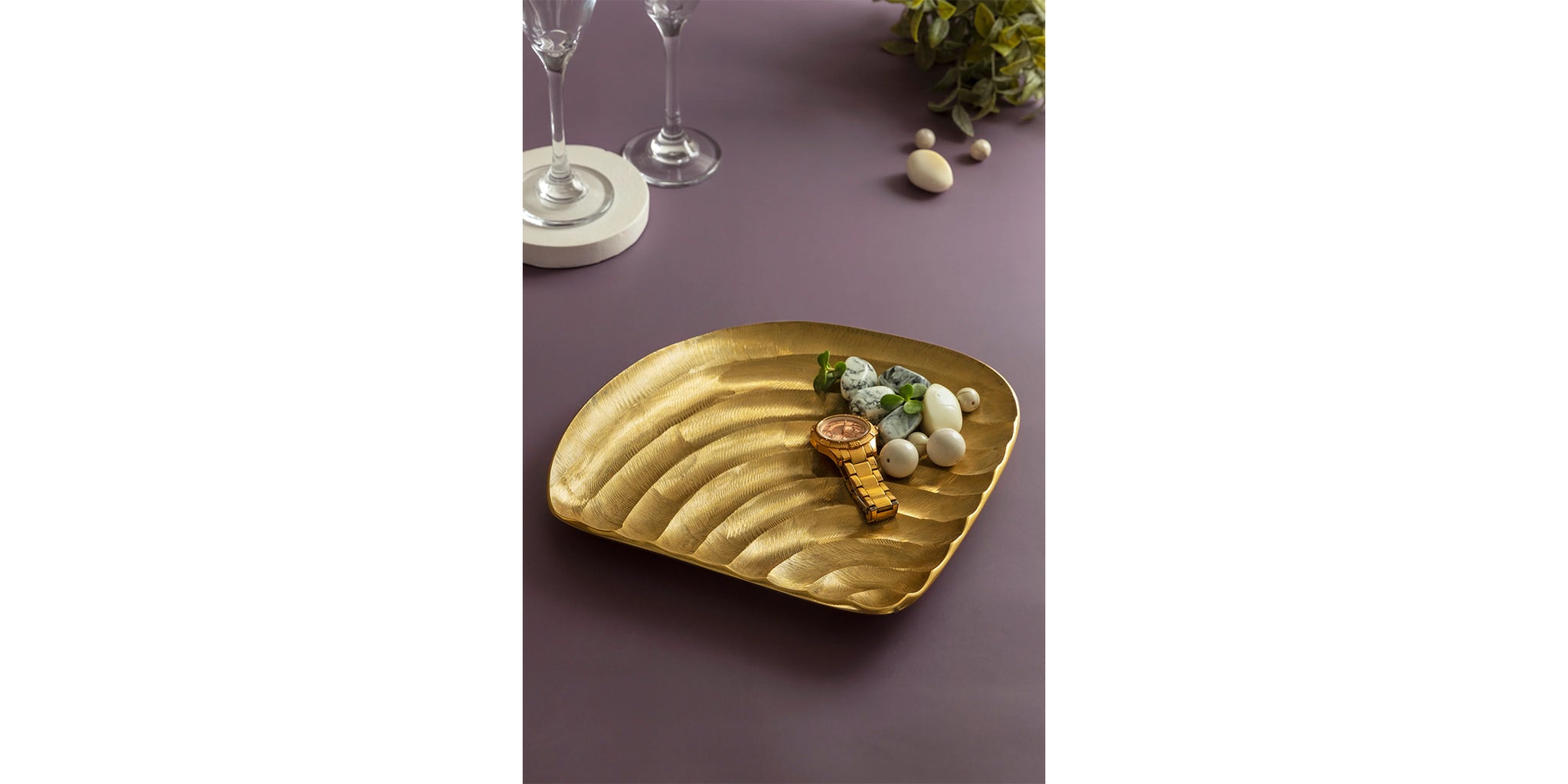 Zest Gold Decorative Tray - 10"