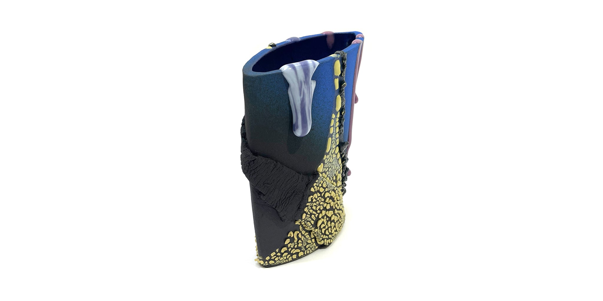 Small Vase - Blue / Black / Lime