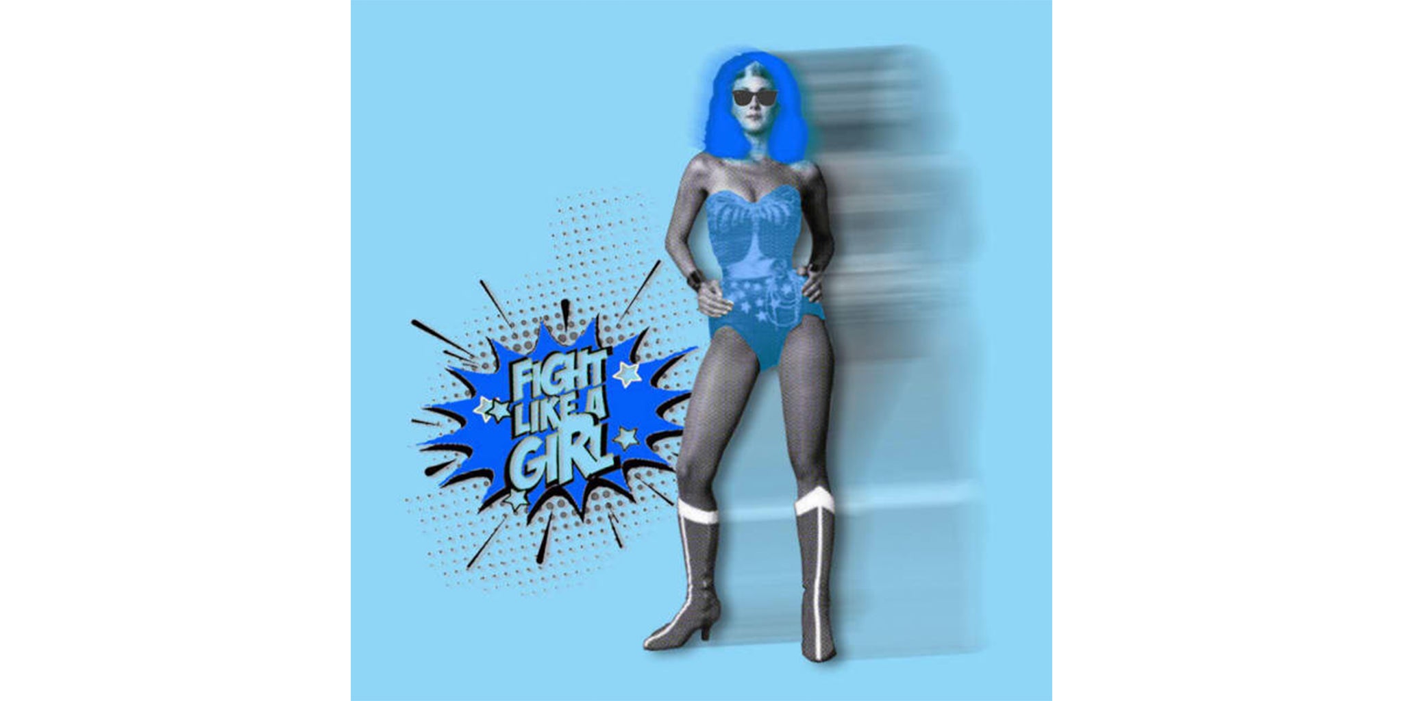 WONDER WOMAN FIGHT LIKE A GIRL Blue