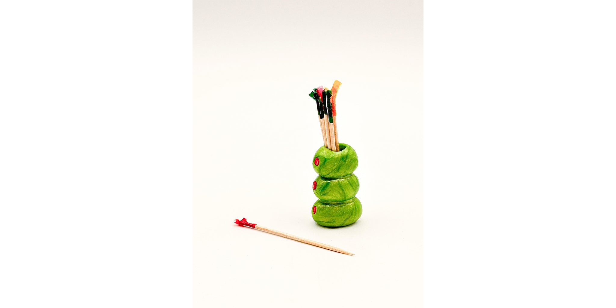 Pimento Olive Toothpick Holder