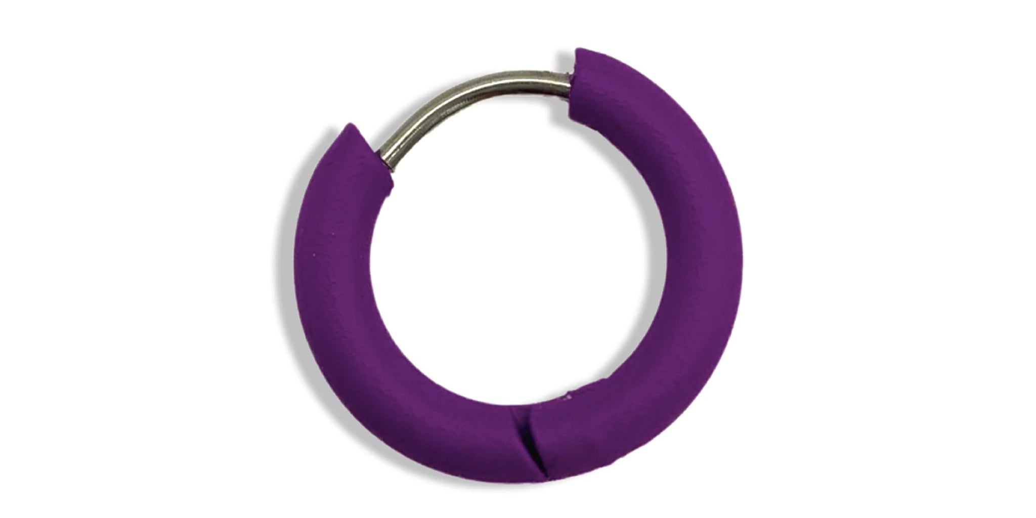 Color Enamel Hoop Earring - purple