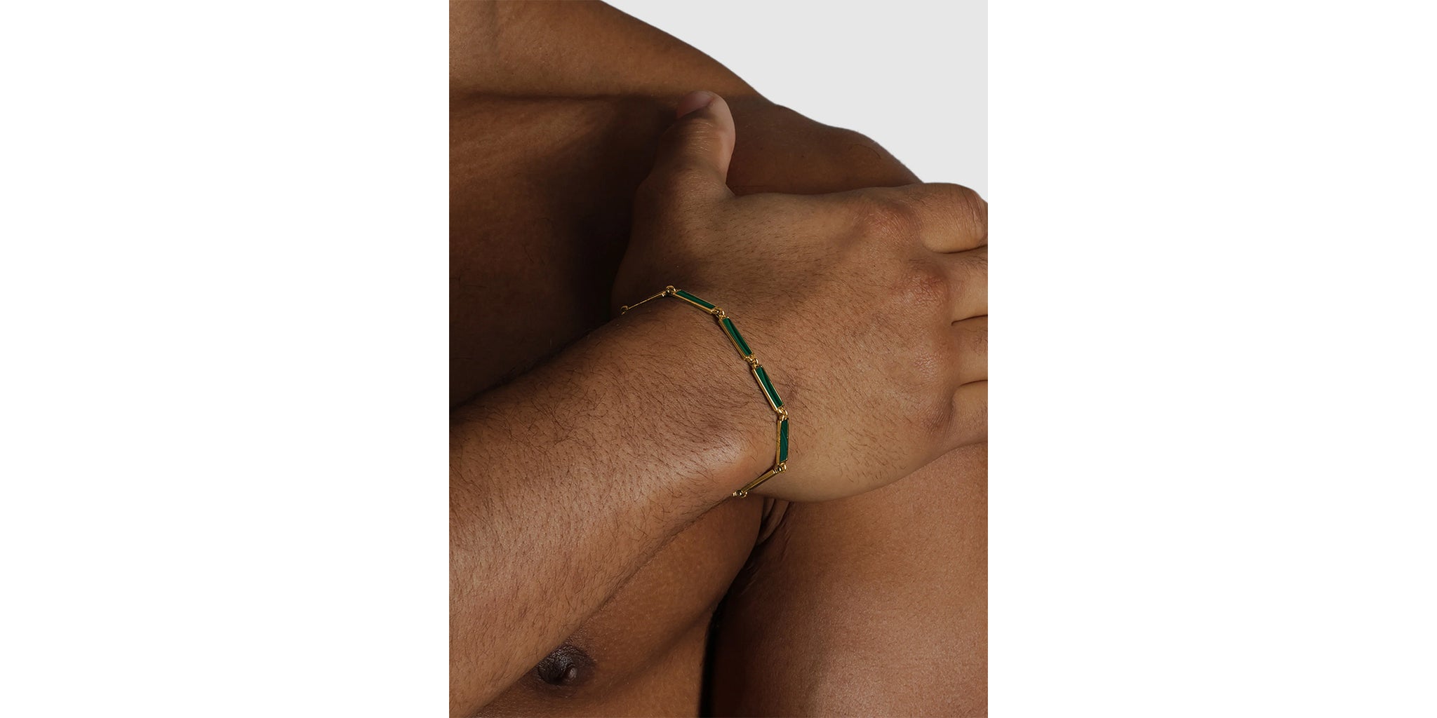 Earthcape Bracelet - Malachite/gold vermeil