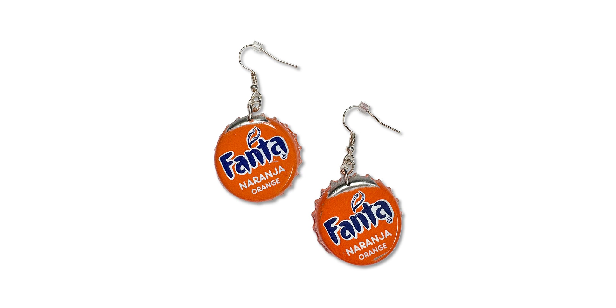 Bottle Cap Earrings - Fanta Orange