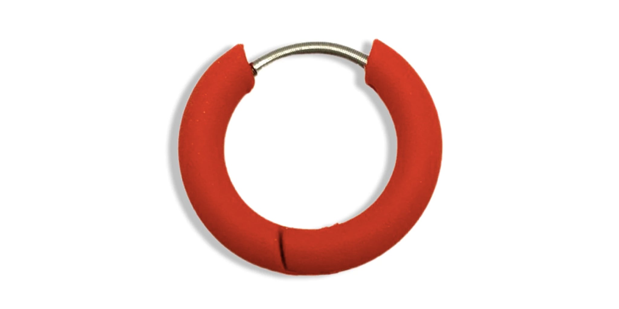 Color Enamel Hoop Earring - red
