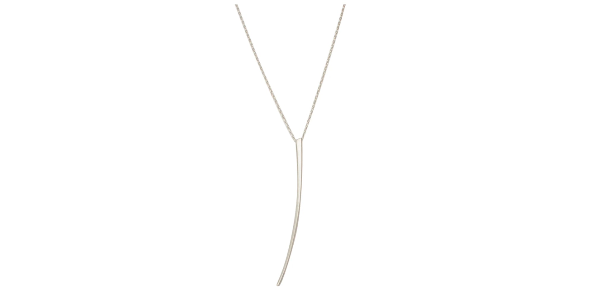 curved stake pendant - sterling silver