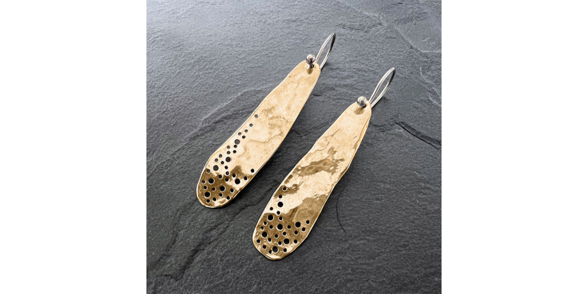 Moon Dust Drop Earrings - gold