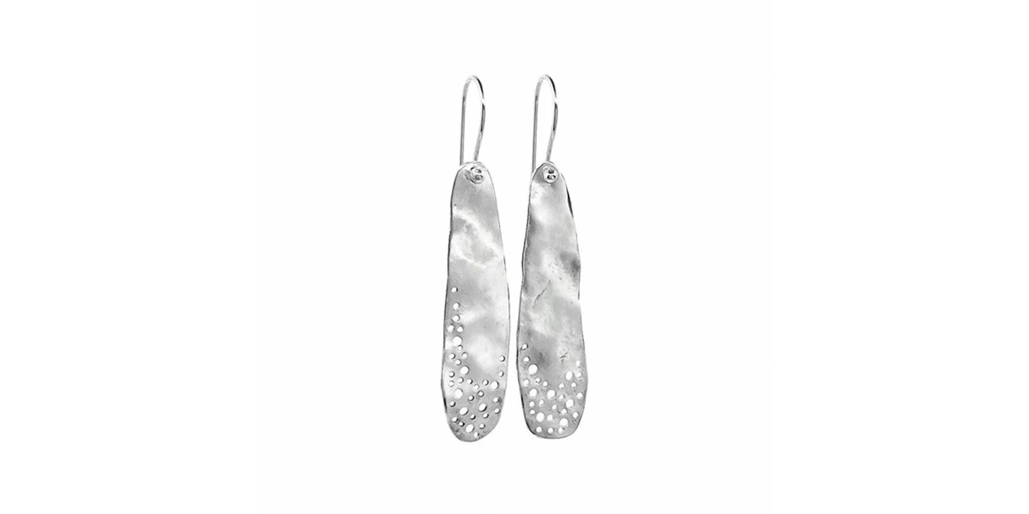 Moon Dust Drop Earrings - silver