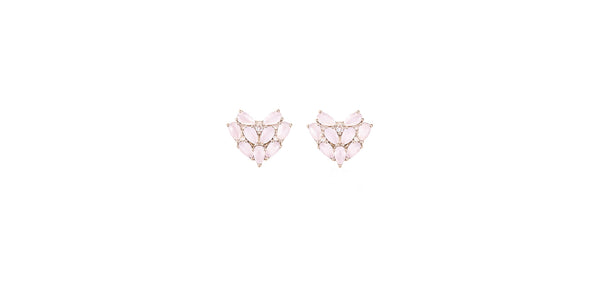 Pink Heart Studs