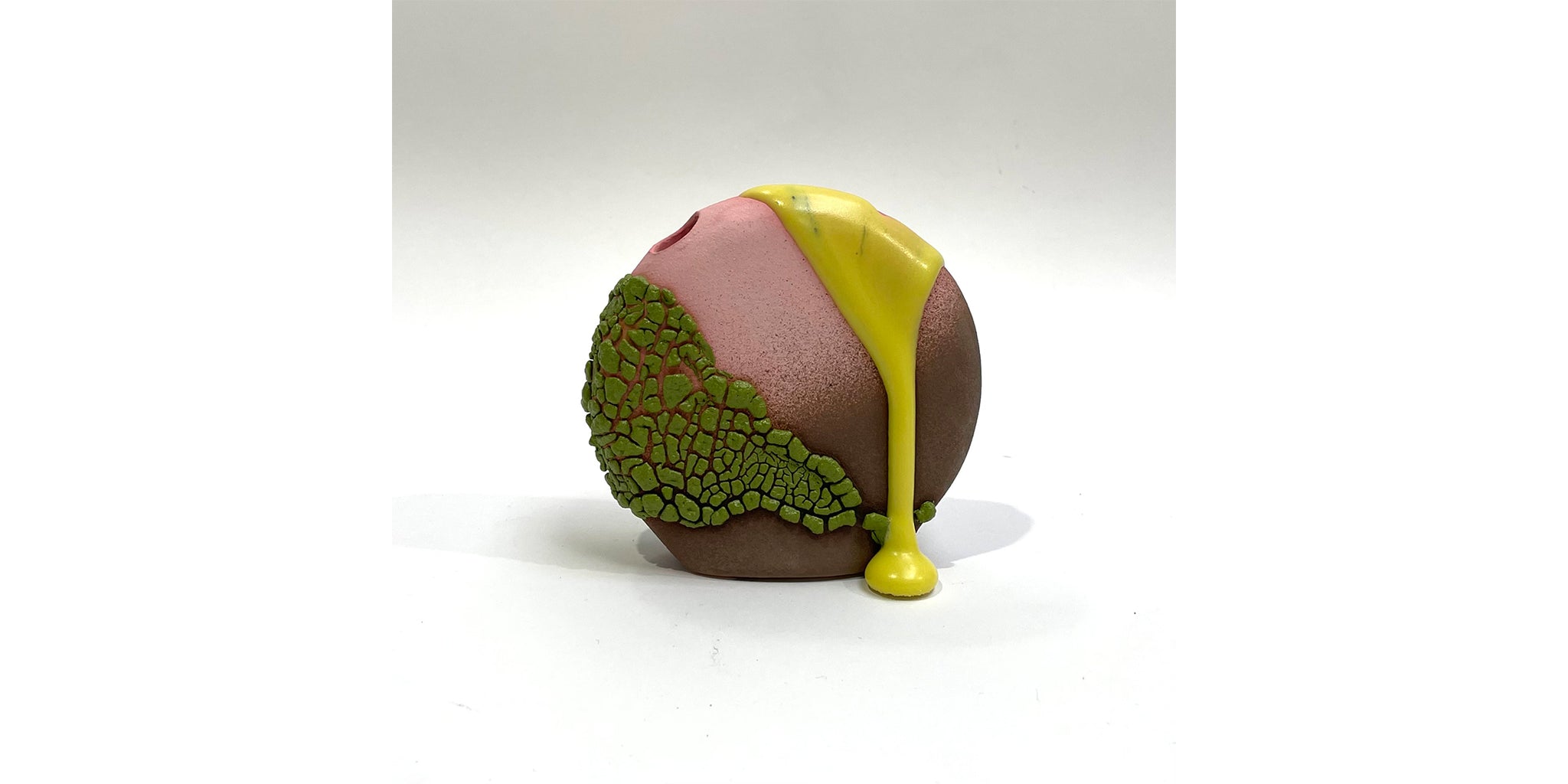 Bud Vase - Pink/Brown/Lime