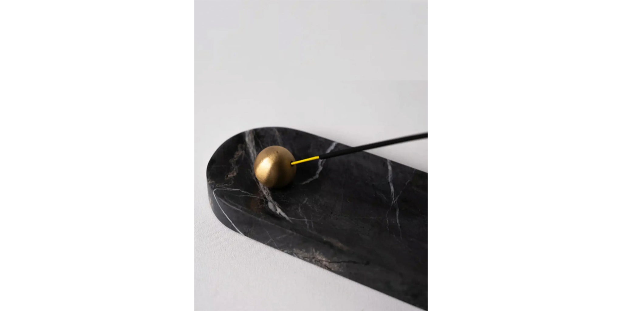 Tarabiza Long Black Marble + Brass Incense Holder