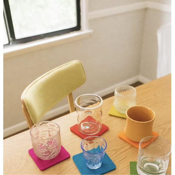 Bierfilzl Merino Wool Felt Square Coaster Multi 6 Pack