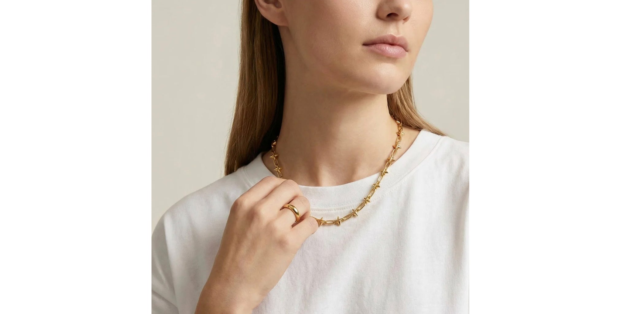 Small Spike Necklace - gold